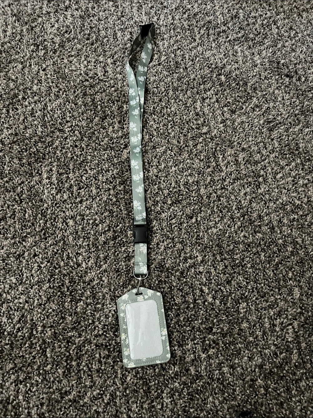 Green Floral Lanyard Badge Holder - Unbranded
